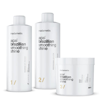 Madamelis Kit Açaí Brazilian Smoothing Shine 3 Steps - Madamelis - eCosmeticsBrazil