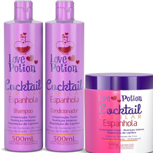 KIT COCKTAIL ESPANHOLA NUTRIÇÃO SHAMPOO + MASK+ COND - LOVE POTION - eCosmeticsBrazil