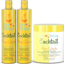 PINA COLADA KIT RECONSTRUCTION SHAMP + COND + MASK LOVE POTION - eCosmeticsBrazil